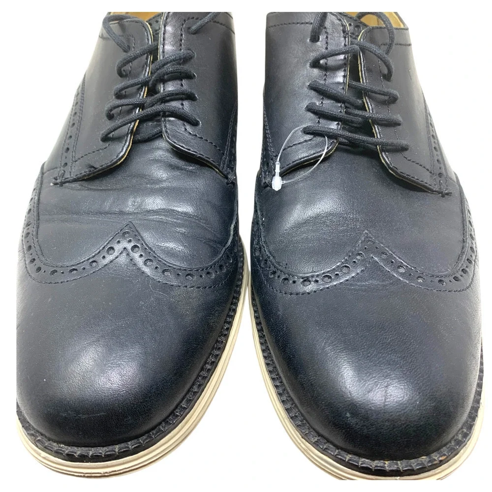 Cole Haan Grand OS Black Leather Wingtip Brogue Oxfords Mens Sz 12 Shoes C24089